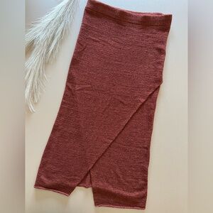 Cozy Knit Split Hem Midi Skirt